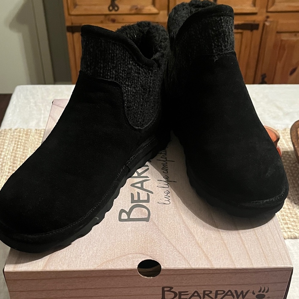 BearPaw Black Ankle Boots size 8